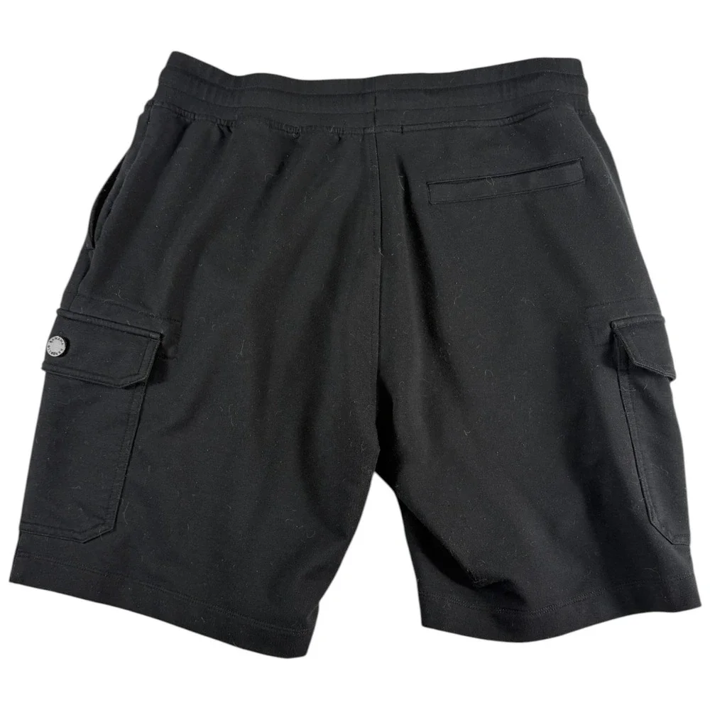 Banana Republic Core Temp Cargo Shorts Mens Medium Black Drawstring Flap Pockets